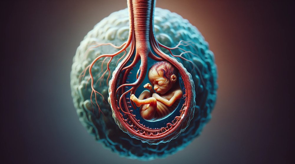 Kind im Mutterleib - künstlerische Darstellung